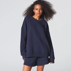 Daphne Small Golden Night Baggy Sweatshirt Navy Cotton Jersey Comfy Lounge